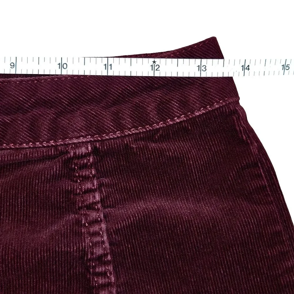 Arizona Jean Co 90s Burgundy Corduroy Button Up Skirt Junior's 5 Indie Sleaze